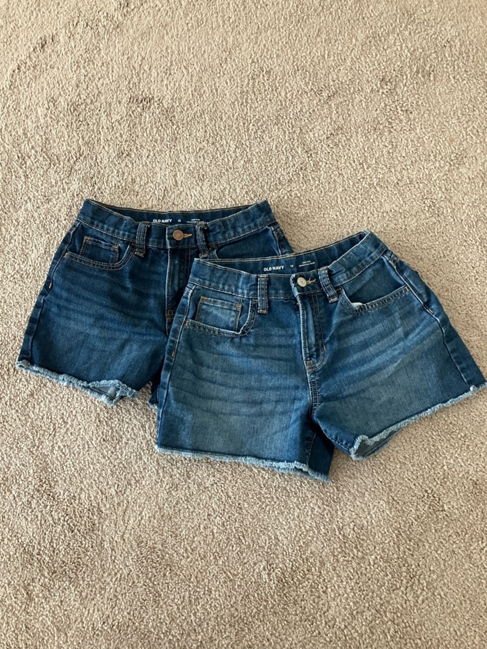 Old Navy Girls Blue Denim Cutoff Shorts - Pair